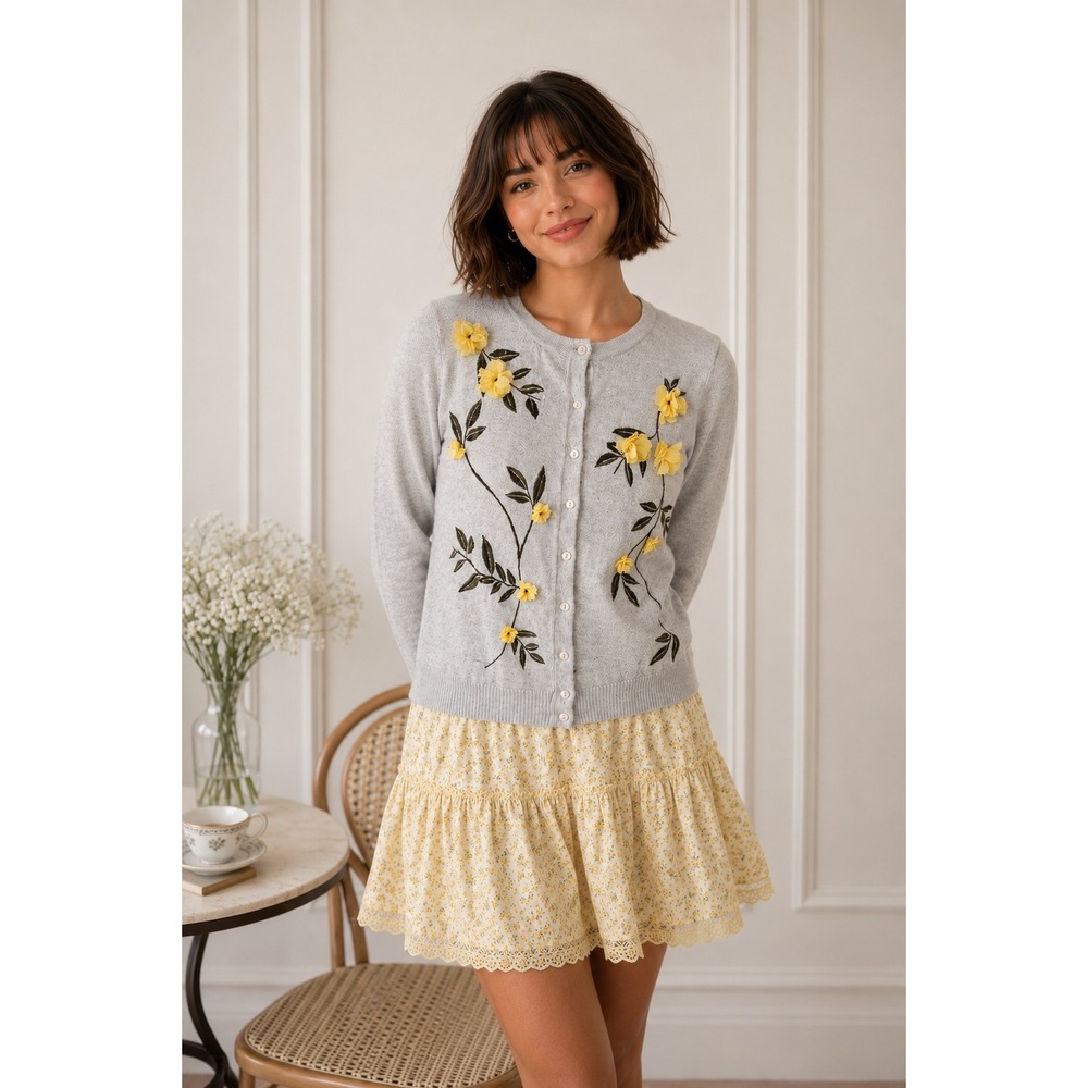 Charter Club Knit Cardigan Sweater Size S Cottagecore Coquette Soft Girl Twee
